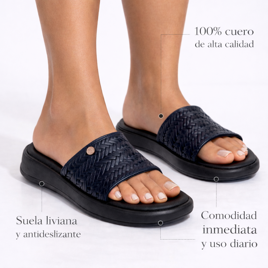 sandalia cuero capellada